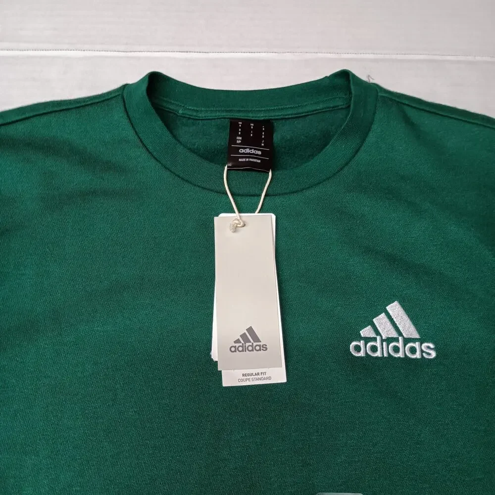 Adidas Men's Feel Cozy Embroidered Sweatshirt Green‎ Size S